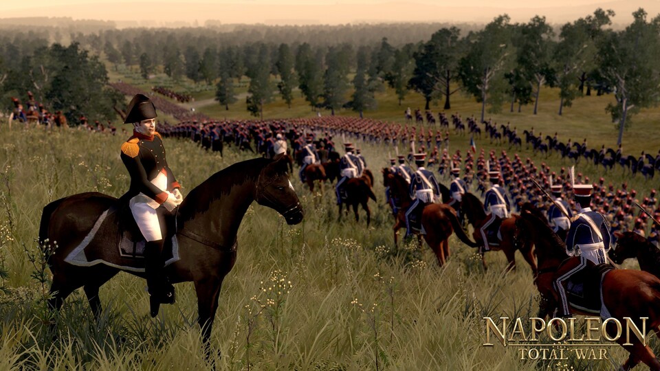 Auch Napoleon selbst reitet als General über die Schlachtfelder.