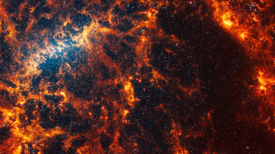 Wie viele Sterne könnt ihr auf diesem Foto zählen? (Quelle: NASA, ESA, CSA, STScI, Janice Lee (STScI), Thomas Williams (Oxford), PHANGS Team)