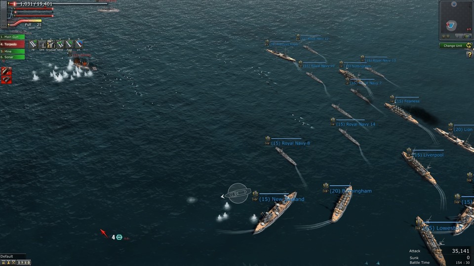 Die Seeschlacht ist in vollem Gange: Die Royal Navy konzentriert ihr Feuer auf den Kreuzer »Danzig«.