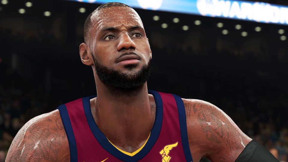 Die Spielermodelle sehen in NBA 2K18 allesamt fantastisch aus. Der virtuelle LeBron James etwa hat alle Gesichtszüge und Tattoos des realen Vorbilds.