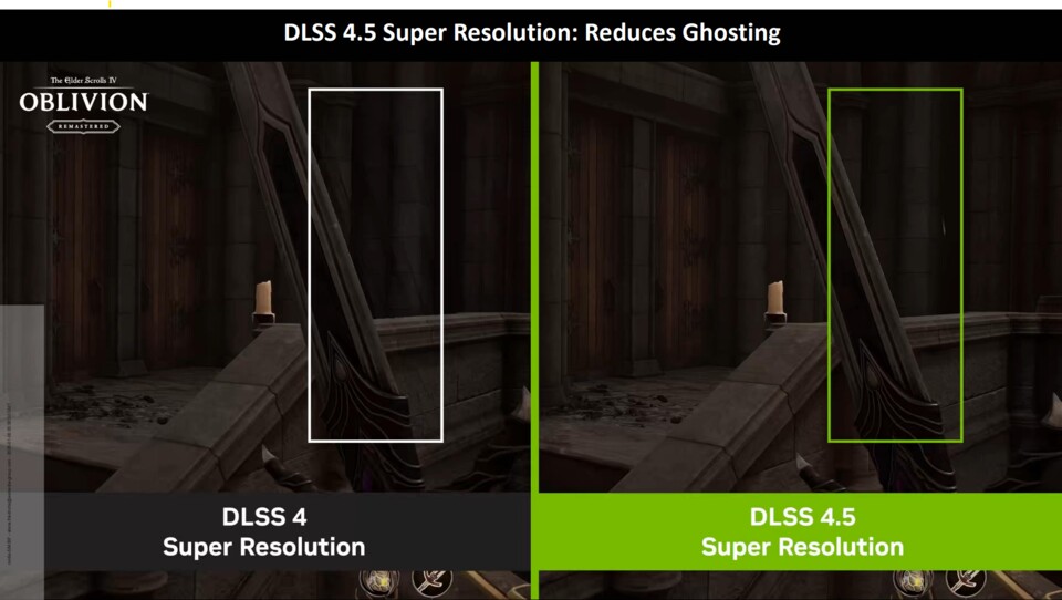 Auch Ghosting wird durch DLSS 4.5 deutlich reduziert.