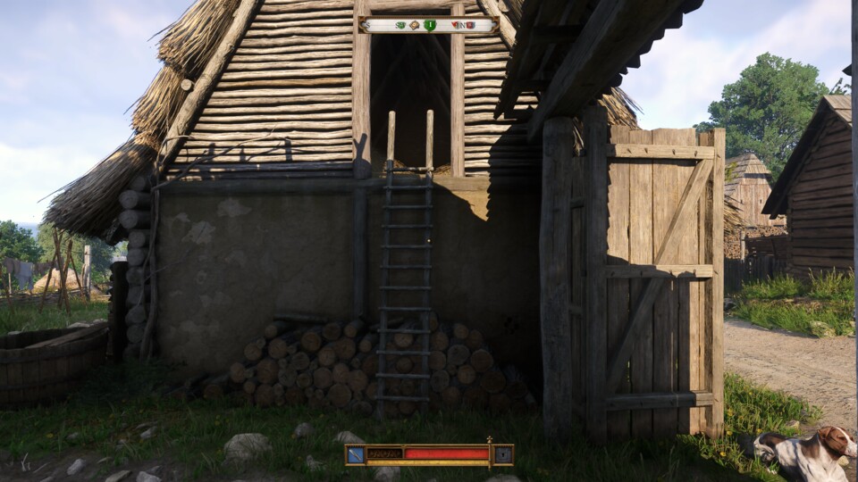 In Romans Hütte gelangen wir entweder per Dietrich durch die Tür oder per Leiter an der Ostseite.