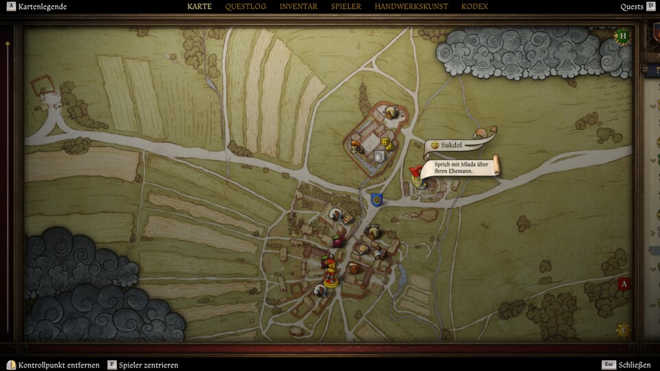 Mlada und Peter befinden sich nun an der Kirche am nördlichen Rand vom Sukdol.