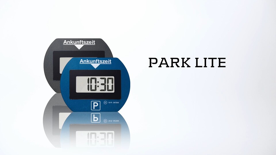 Die PARK LITE gibt es bei Amazon in Parkscheiben-Blau und in schlichtem Schwarz, was ebenfalls zugelassen ist.