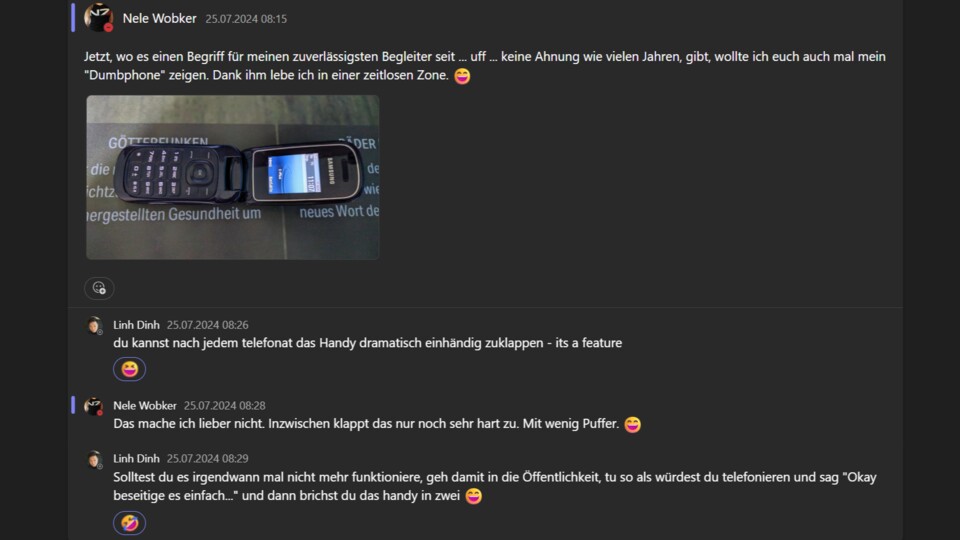 Kollege Linh brachte mich letztes Jahr noch auf einen weiteren Verwendungszweck, falls das Klapphandy doch irgendwann einmal hinüber sein sollte.