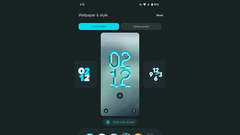In der Android 14-Beta versteckt sich ein neuer Stil für die Uhr. (Quelle: 9to5Google)