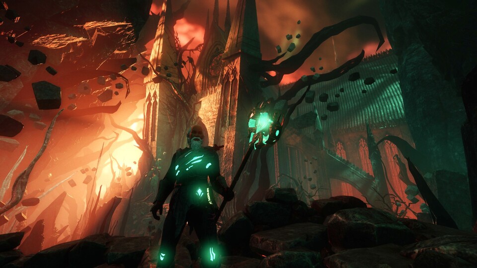 Die neue Ingame-Instanz von New World hat eine ausgefallene Optik, die Isabellas Wahnsinn transportieren soll.