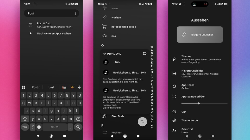 Benachrichtungen sind direkt über die App-Liste oder dem Homescreen sichtbar. (Bildquelle: Duy Linh DinhGameStar Tech)