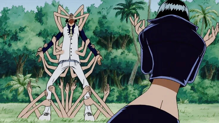Ähnlich wie Ruffy aß auch Nico Robin von einer Teufelsfrucht, die ihr besondere Kräfte verleiht. Bildquelle: Toei Animation