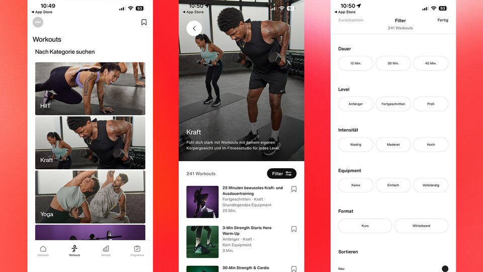 Nike Training Club ist eine der wenigen kostenlosen Fitness-Apps in den App Stores. (Bildquelle: GameStar Tech)