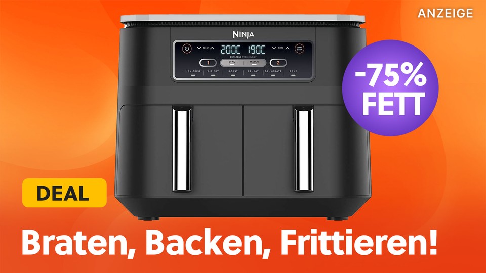 Amazon offer hot air fryer: With two chambers, the Ninja offers even more than the Philips Airfryer.