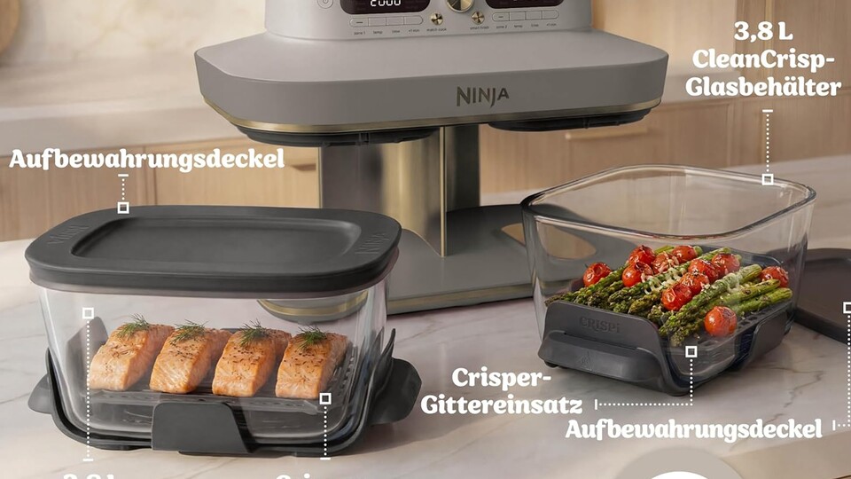 Mit der Ninja CRISPi DualZone habt ihr einen ziemlichen Oschi auf der Küchentheke stehen.