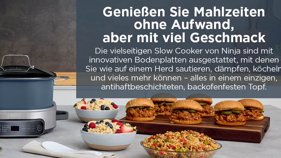 Einfache Steuerung mit Display und haufenweise Funktionen: Vom Dampfgarer über den Reiskocher bis hin zum klassischen Schmortopf für perfekte Soßen.