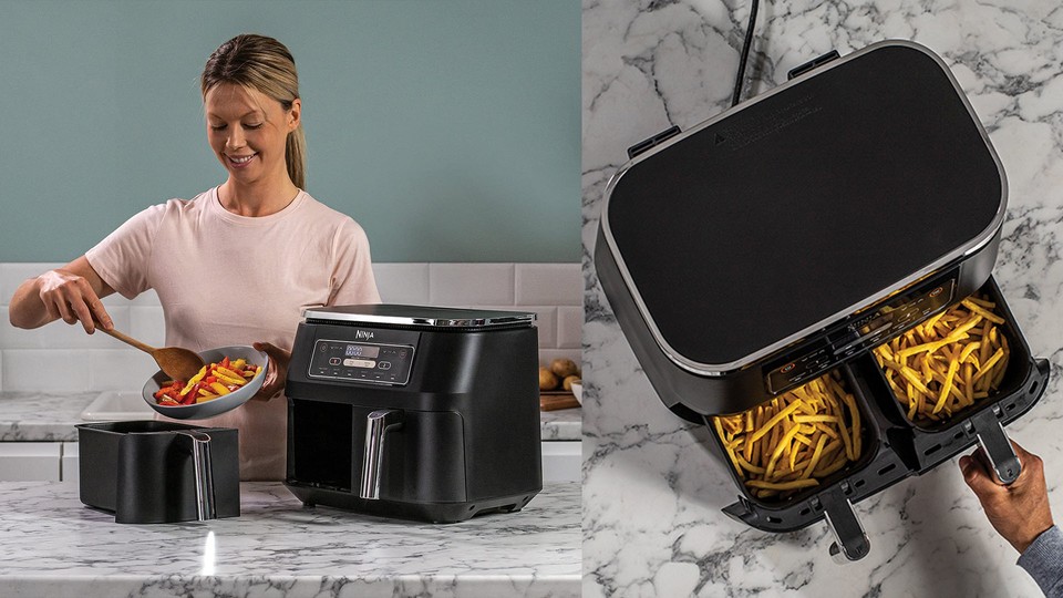 This hot air fryer makes fries really crispy!  And even the supreme discipline, sweet potato fries, succeed.
