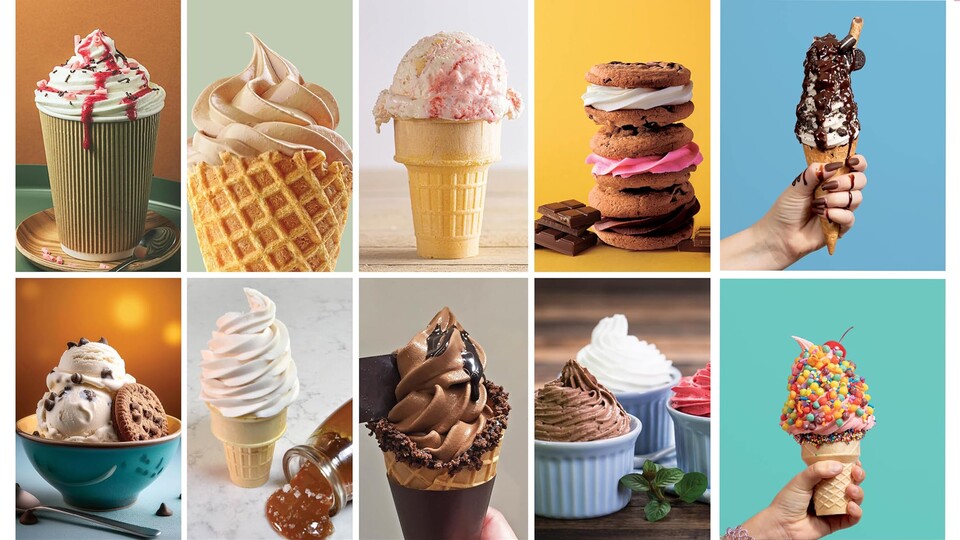 Jeder Form von Eis ist hier möglich - einfaches Gelato, Sorbet, mit Früchten, Nüssen oder sonstigen Toppings - alles gelingt.