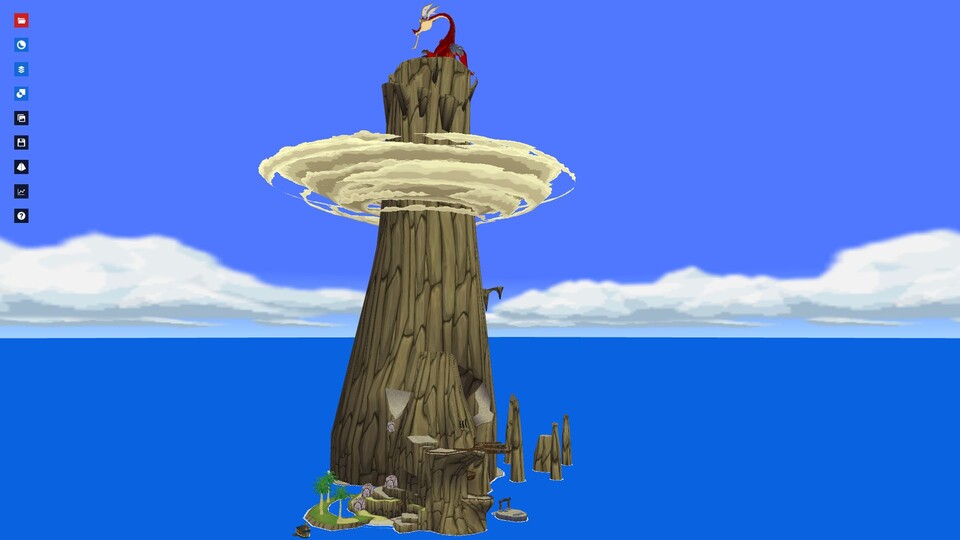 Drakonia aus The Legend of Zelda: Wind Waker sieht von oben fast winzig aus.