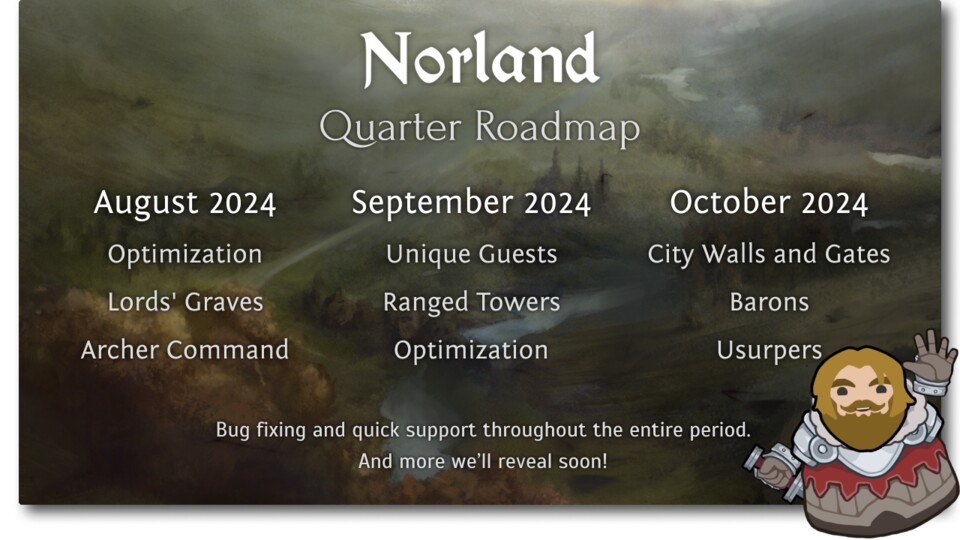 Die Roadmap für August, September und Oktober ist voll mit neuen Inhalten.