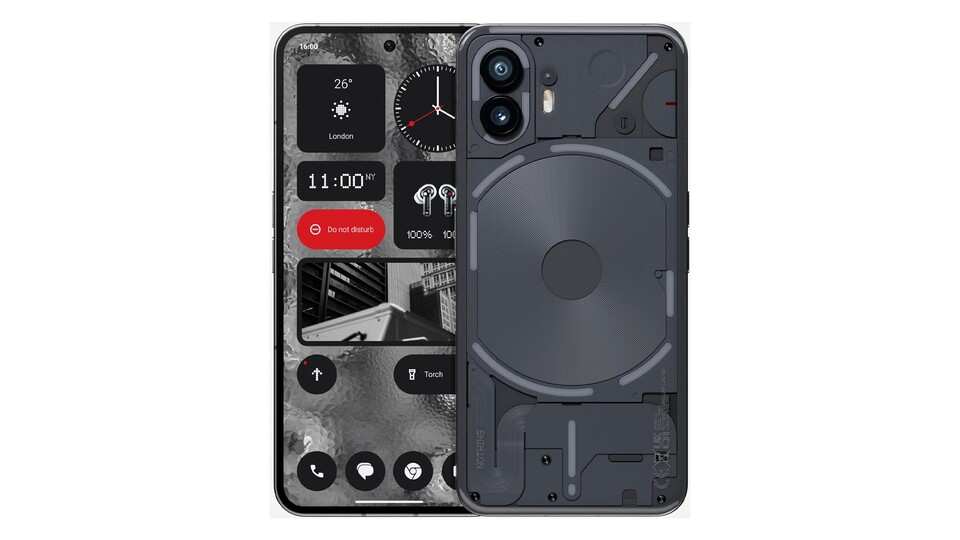 Mit seinem auffälligen, fast schon mechanisch-anmutenden Design sticht das Nothing Phone (2) optisch aus der Masse hervor.