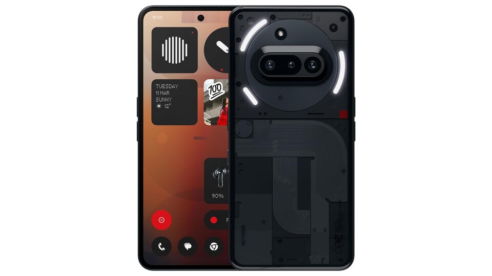 Mit seinen charakteristischen Glyph-Leuchtleisten auf der Rückseite ist das Nothing Phone 3a definitiv eines der auffallendsten Smartphones in der günstigen Mittelklasse!
