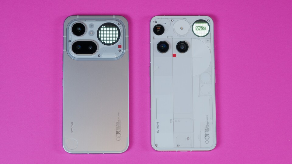 Die Glyph Matrix des Phone 4a Pro besitzt deutlich weniger Pixel als die des Phone 3. (Bildquelle: GameStar Tech)