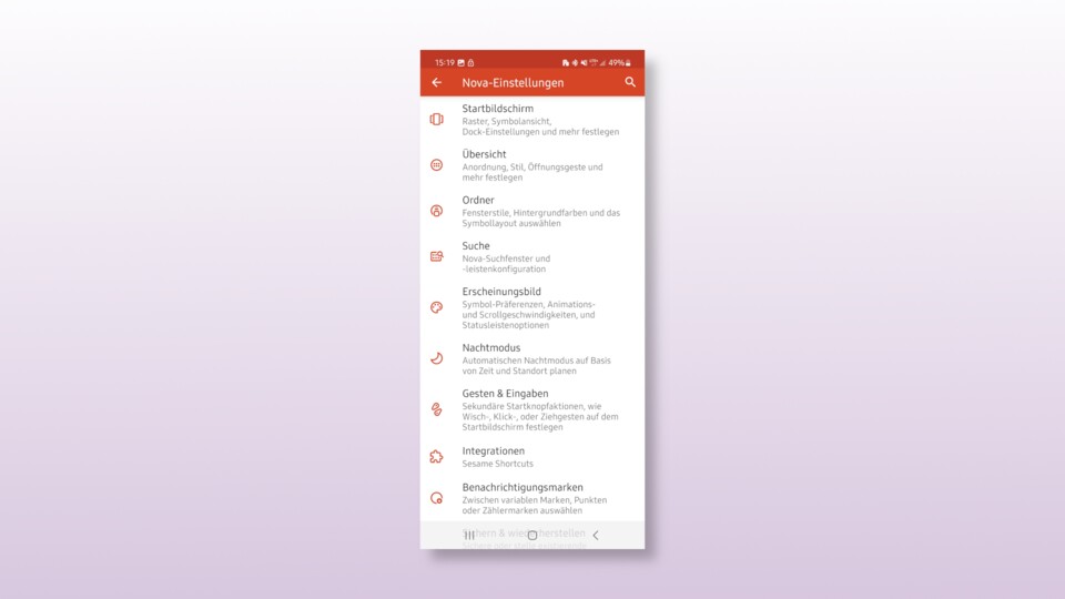 In den Einstellungen lässt sich gefühlt jeder Teil des Nova Launchers anpassen.