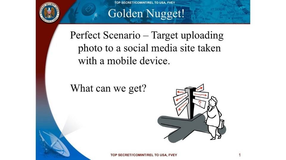Die NSA bezeichnet das Abhören der Datenübertragung der Facebook-App im Idealfall als »Golden Nugget« (Bildquelle: The Guardian)