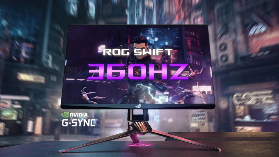Der Asus ROG Swift 360 ist der erste Gaming-Monitor der Welt, der eine Bildwiederholrate von 360 Hertz liefert. (Bildquelle: Asus)