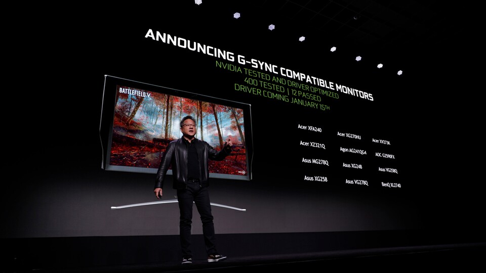 Nvidia unterstützt ab dem 15. Januar Adaptive Sync - damit können Geforce-Grafikkarten auch mit FreeSync-Monitoren variable Bildwiederholraten nutzen.