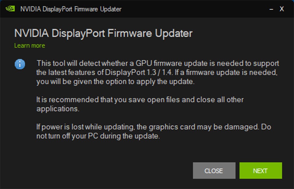 Nvidia hat ein Update-Tool für die Firmware zahlreicher Geforce-Karten der letzten Generationen veröffentlicht, das Bugs bei per DisplayPort angeschlossenen TFTs behebt und teils neue Features der DP-Versionen 1.3 und 1.4 bringt.