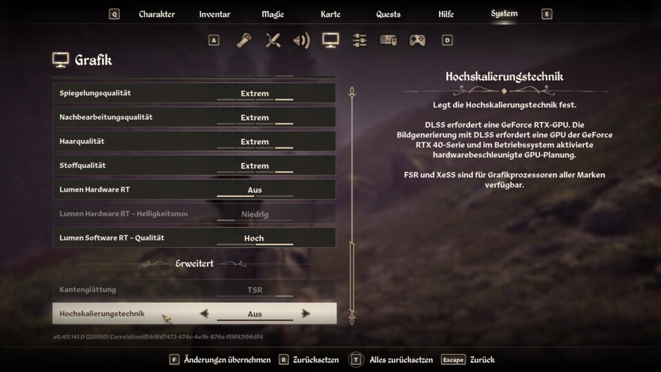 Hochskalierungstechniken könnt ihr aktuell in der Game-Pass-Version nicht anpassen.