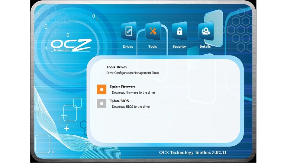 Die OCZ Toolbox liegt der Vector-SSD bei und lässt uns die Firmware updaten sowie alle Daten sicher löschen.