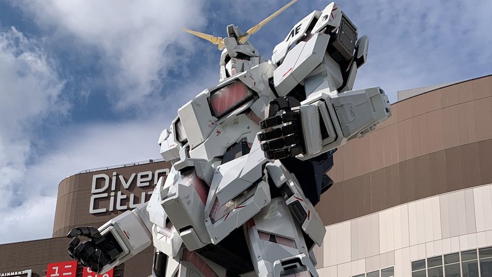 The Gundam on Odaiba is massive at almost 20 meters, but not intended for fighting.