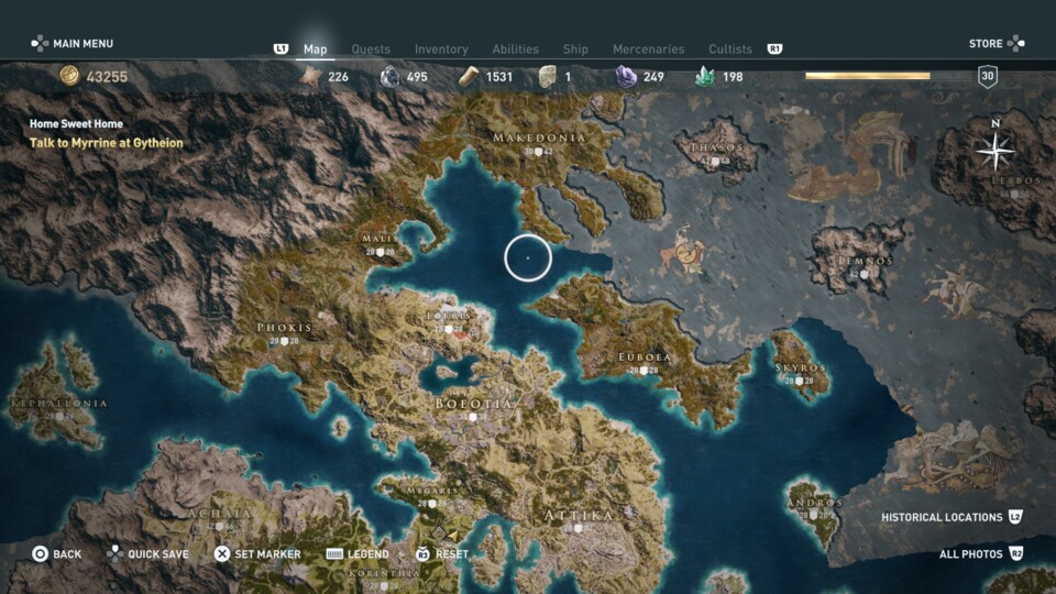 Die Welt von Assassins Creed Odyssey ist verdammt groß. Die Karte erleichtert die Navigation erheblich.