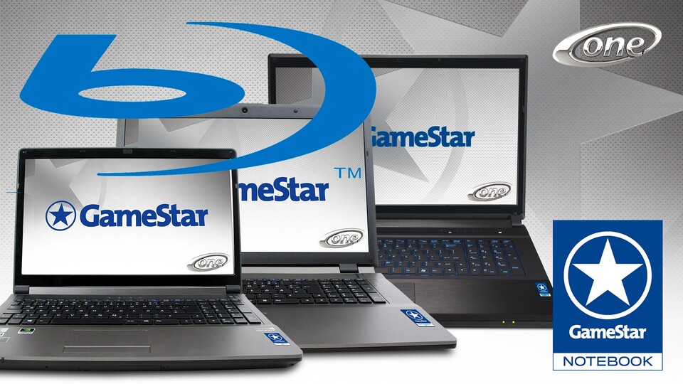Alle offiziellen One GameStar-Notebooks können jetzt Blu-rays lesen sowie CDs und DVDs brennen.