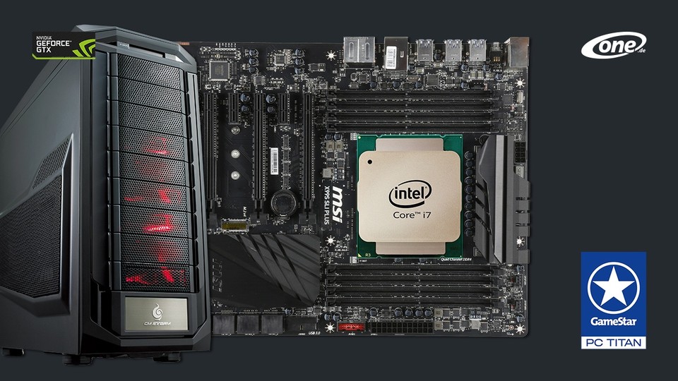 Mit Intels neuem Sechskerner Core i7 5930K und zwei Geforce GTX 780 Ti im SLI-Verbund ist der One GameStar-PC TITAN der schnellste aller GameStar-PCs und bereit auch für 4K-Auflösungen.