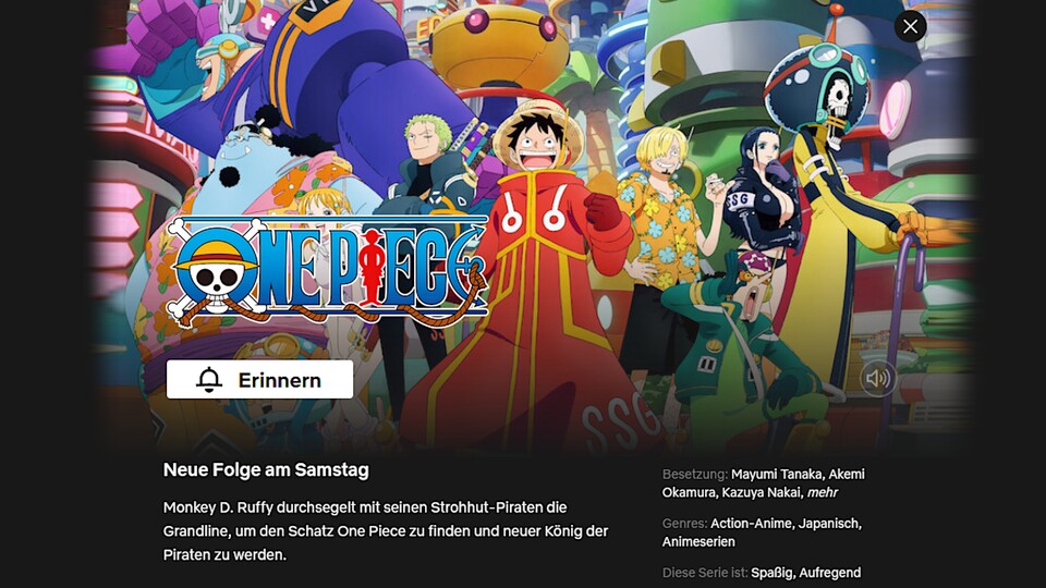 Da habt ihrs: Der One-Piece-Anime bei Netflix. Bildquelle: NetflixToei Animation