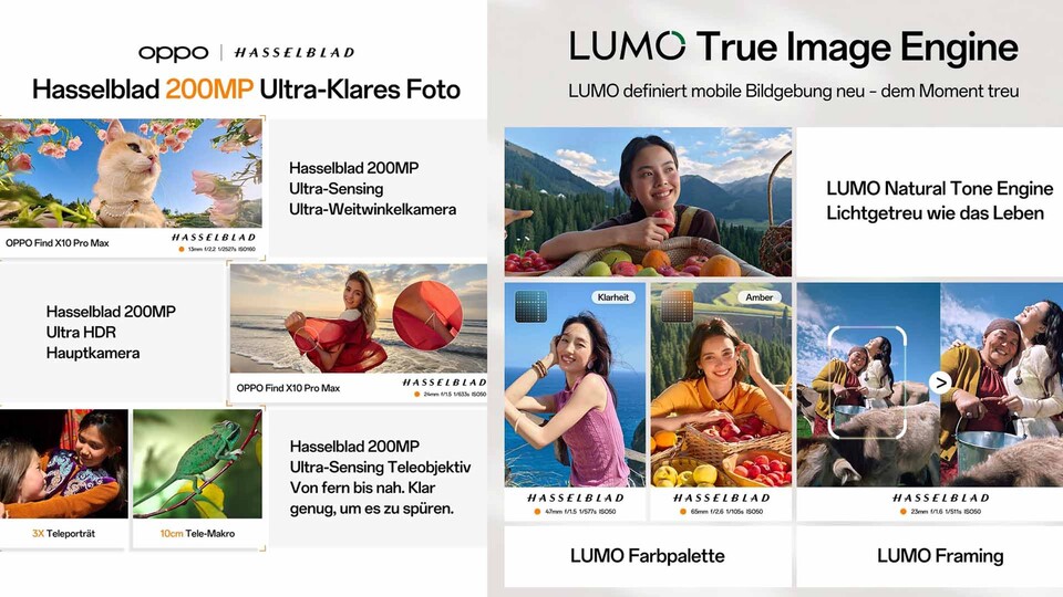 Durch die Zusammenarbeit von Oppo und Hasselblad bekommt ihr zahlreiche Features an die Hand, die eure Schnappschüsse in wahre Kunstwerke verwandeln.
