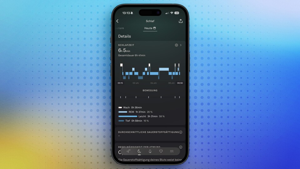 Die Auswertung der Schlafphasen ist bei Oura wie bei anderen Health-Gadget nahezu selbsterklärend.