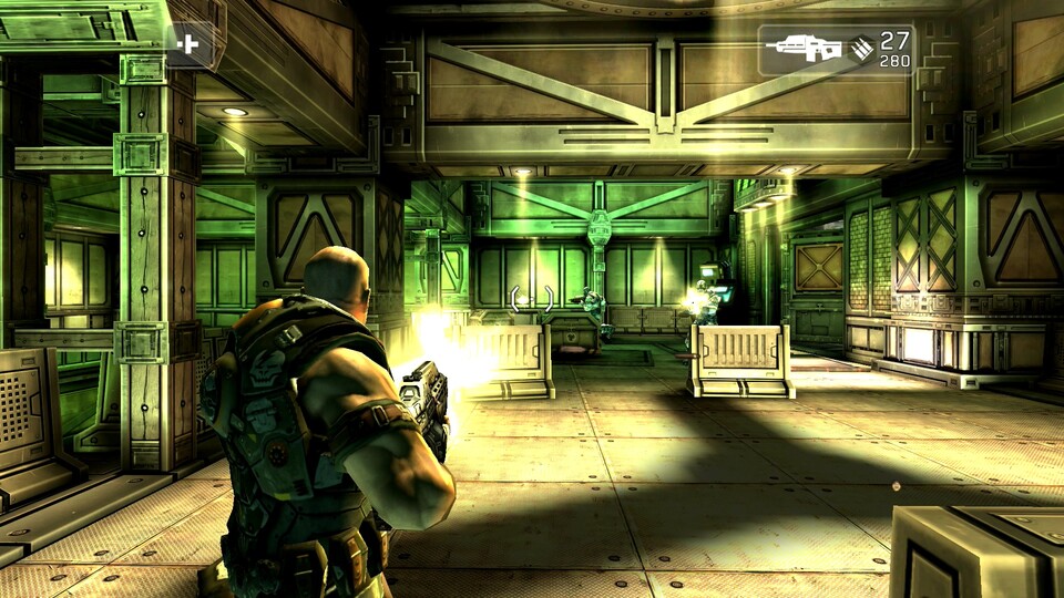 Der Android-Titel »Shadowgun« gehört zu den grafisch aufwendigsten Spielen im Ouya-Store.