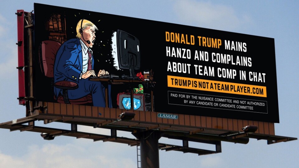 Das Anti-Trump-Plakat wurde von Daniel Warren Johnson gezeichnet und im Namen des Nuisance Committee in Orlando, Florida, aufgehangen. 