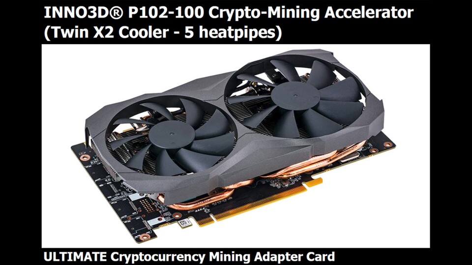 Der P102-100 Crypto-Mining-Accelerator ist eine stark beschnittene Geforce GTX 1080 Ti. (Bildquelle: Cryptomining-Blog)