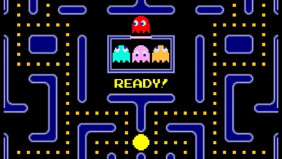 Die vier kunterbunten Widersacher des weltberühmten Pillenschluckers Pac-Man folgen ebenso rudimentären wie effektiven Algorithmen, eine frühe Form der KI als Herausforderer.