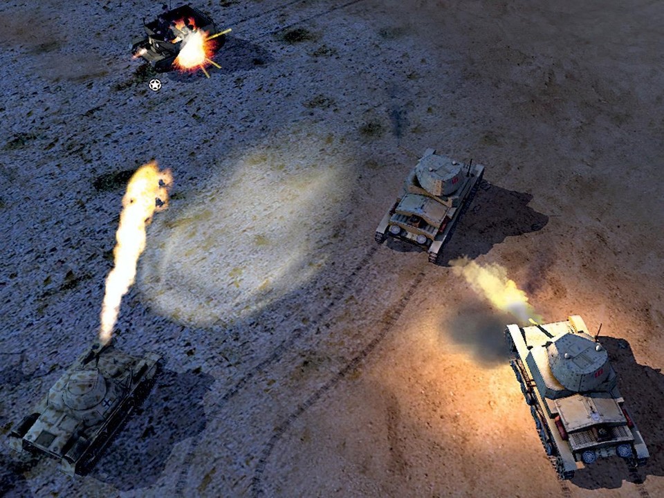 Der neue Flammenwerfer-Panzer (links unten) kann nachts die Scheinwerfer einschalten.