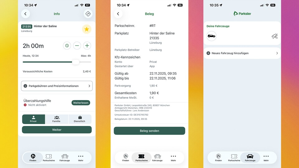 Parkster erspart mich häufig den Weg zur Parkuhr. (Bildquelle: GameStar Tech)
