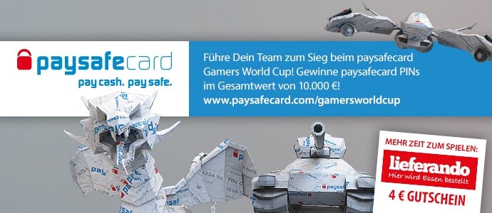 Machen Sie mit beim paysafecard GAMERS WORLD CUP und gewinnen Sie Preise im Gesamtwert von 10.000 Euro!