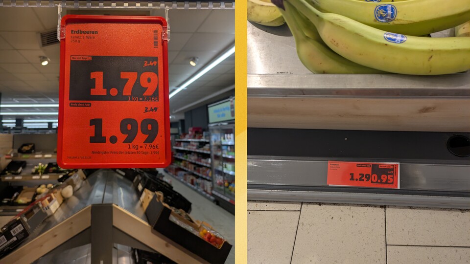 Auch in den Filialen wirbt Penny mit Sonderpreisen für App-Besitzer.