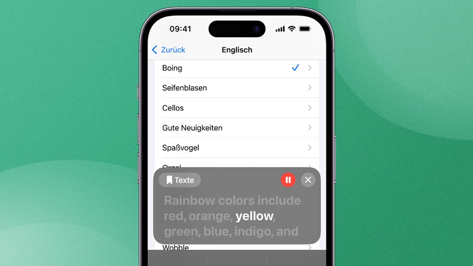 Personal Voice funktioniert zusammen mit der Live Speech-Funktion.