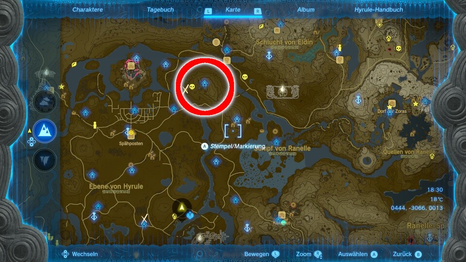 An diesem Ort haben wir Phantom Ganon mit Keule angetroffen.