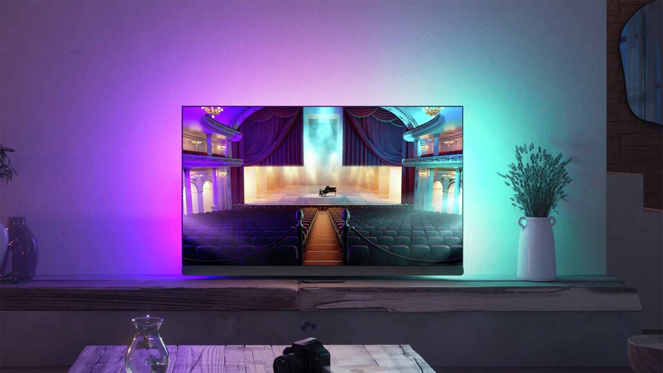 Mit Ambilight bekommt ihr jedes Mal eine spektakuläre Lichtshow geboten.