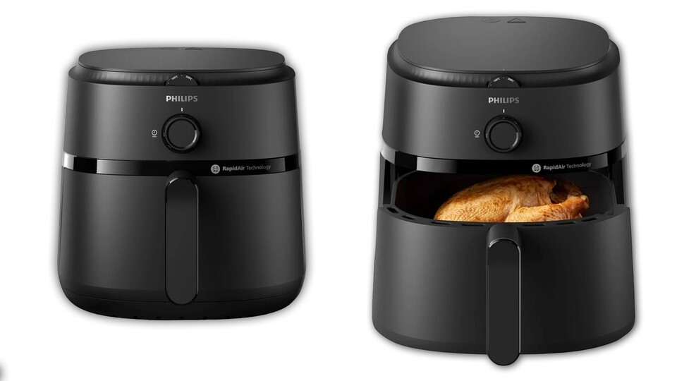 Eher elegantes High-Tech-Objekt als langweilige Küchenmaschine — mit diesem Airfryer müsst ihr euch keine Sorgen um einen Schandfleck in eurer Küche machen!
